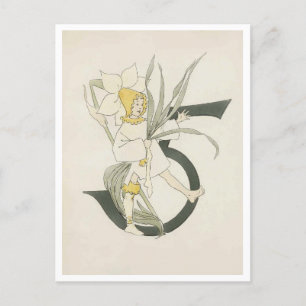 Vintage Ottilia Adelborg Blumennummer - 5 Postkarte