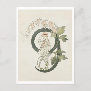 Vintage Ottilia Adelborg Blumennummer - 9 Postkarte