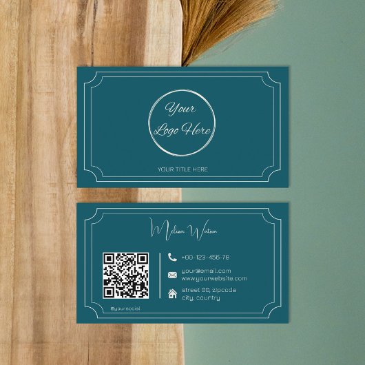 Vintage Ottokraftstoff-blaue QR-Boutique Visitenkarte