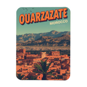 Vintage Ouarzazate Stadt Kasbah Sahara Wüste Marok Magnet