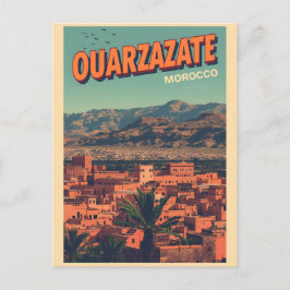 Vintage Ouarzazate Stadt Kasbah Sahara Wüste Marok Postkarte
