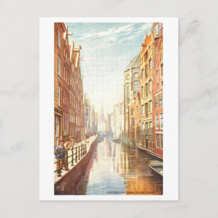 Vintage Oudezijds Kolk in Amsterdam Postkarte
