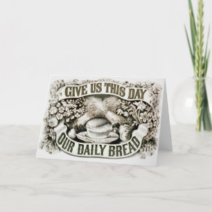 Vintage Our Daily Bread Christliches Gebet 1872 Karte