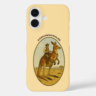 Vintage-Outback-Cowboy reitet auf einem riesigen K iPhone 16 Hülle