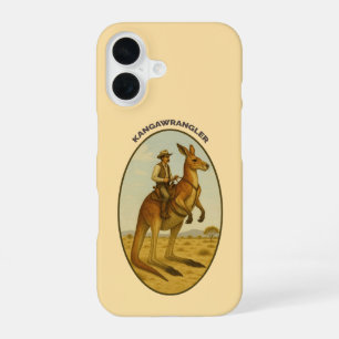 Vintage-Outback-Cowboy reitet auf einem riesigen K iPhone 16 Hülle