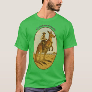 Vintage-Outback-Cowboy reitet auf einem riesigen K T-Shirt