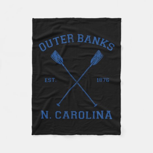 Vintage Outer Nks North Carolina Urlaub Fleecedecke (Vorderseite)