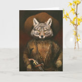 Vintage Outlaw Coyote Greetings Card Karte (Gelbe Blume)