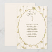 Vintage Oval Gold & Elfenbein Hochzeits-Sitzplan (Vorne/Hinten)