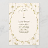 Vintage Oval Gold & Elfenbein Hochzeits-Sitzplan (Vorderseite)