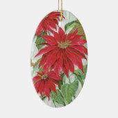 Vintage ovale Poinsettia Keramikornament (Rechts)