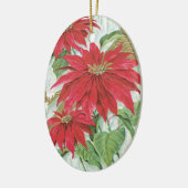 Vintage ovale Poinsettia Keramikornament (Links)