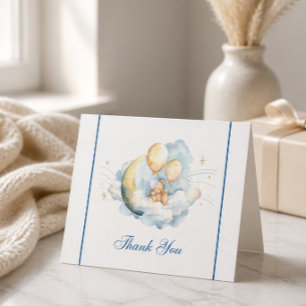 Vintage Over the Moon Babyparty Dankeskarte