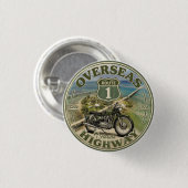 vintage Overseas Highway Florida Keys Straßengesch Button (Vorne & Hinten)