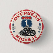 vintage Overseas Highway Florida Keys Straßengesch Button (Vorderseite)