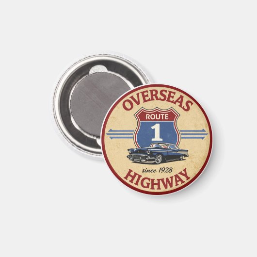 vintage Overseas Highway Florida Keys Straßengesch Magnet (Vorderseite/Rückseite)