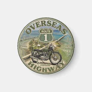 vintage Overseas Highway Florida Keys Straßengesch Magnet