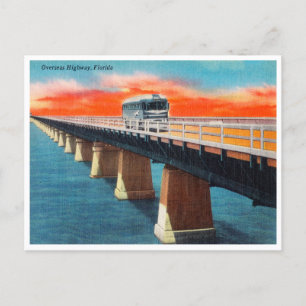 Vintage Overseas Highway, Florida-Reisepostkarte Postkarte