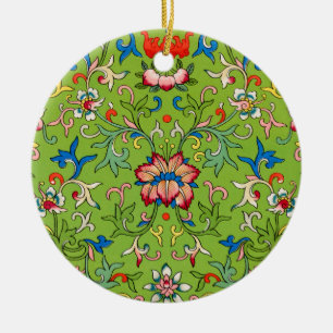 Vintage Owen Jones chinesisches Ornament grünes Bl