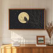 Vintage Owl Art im Mondlicht Poster