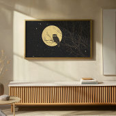 Vintage Owl Art im Mondlicht Poster