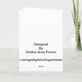 Vintage Owl Couple Grußkarte Karte (Rückseite)