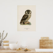 Vintage Owl Illustration Poster (Küche)