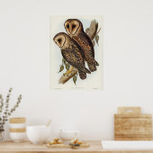 Vintage Owl Illustration Poster (Küche)