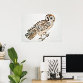 Vintage Owl Illustration Poster (Heimbüro)
