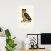 Vintage Owl Illustration Poster (Heimbüro)