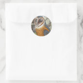 Vintage Owl-Malerei Runder Aufkleber (Tasche)