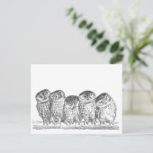 Vintage Owls Postkarte (Stehend Vorderseite)