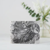 Vintage Owls Postkarte (Stehend Vorderseite)