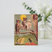 Vintage Owls Postkarte (Stehend Vorderseite)