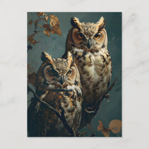Vintage Owls Postkarte