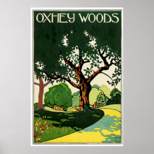 Vintage Oxhey Woods von Edward McKnight Kauffer Poster