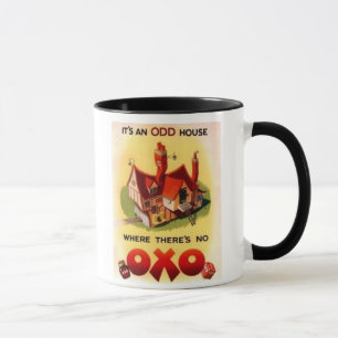Vintage OXO-Werbung - Es ist und ungerade Haus wo Tasse