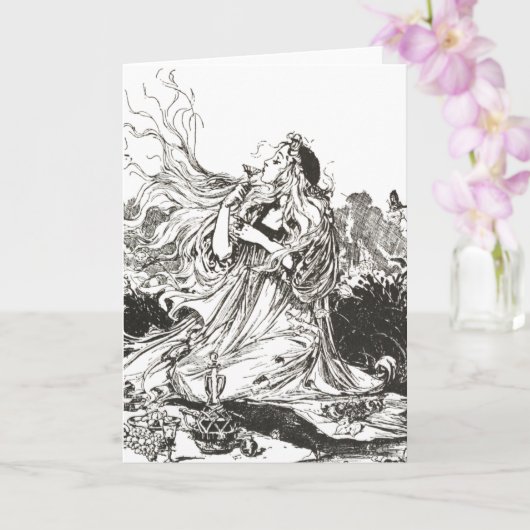 Vintage Oz Art Nouveau Goddess "Polychrome" Karte (Orchidee)