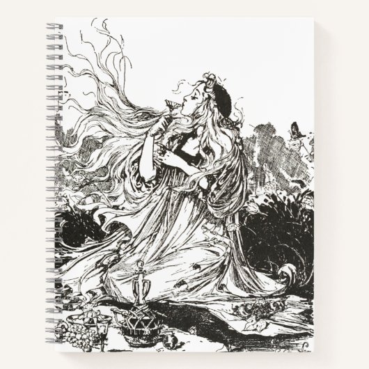 Vintage Oz Art Nouveau Goddess "Polychrome" Notizblock (Vorderseite)