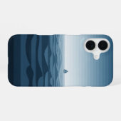 Vintage-Ozean-Horizontlinien iPhone 16 Hülle (Rückseite (Horizontal))