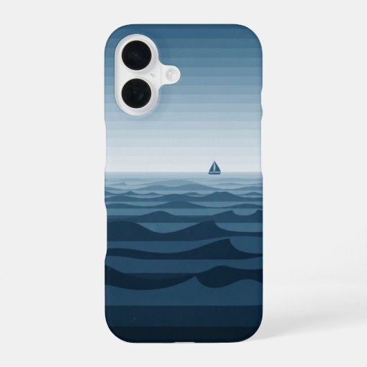 Vintage-Ozean-Horizontlinien iPhone 16 Hülle (Rückseite)
