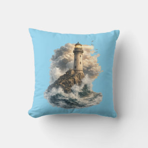 Vintage-Ozean-Leuchtturm-Blau-Wurfkissen Kissen