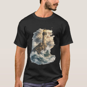 Vintage-Ozean-Leuchtturm-Grafik-T-Shirt T-Shirt