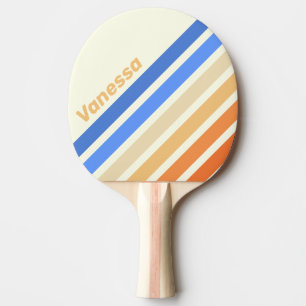 Vintage Ozean Sonne Winklige Streifen mit Namen Tischtennis Schläger