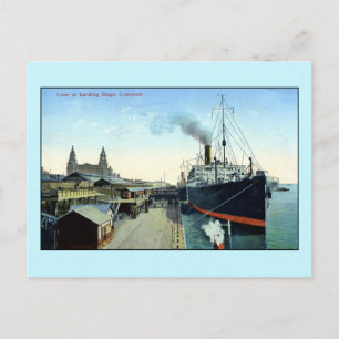 Vintage Ozeandampfer 1900er-1920er Jahre, Liverpoo Postkarte