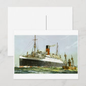 Vintage-Ozeandampfer und Schlepper Postkarte (Vorne/Hinten)