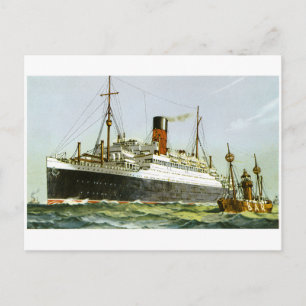Vintage-Ozeandampfer und Schlepper Postkarte