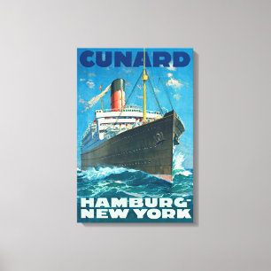 VINTAGE OZEANDAMPFERSCHIFF REISE LEINWANDDRUCK