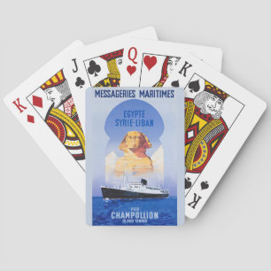 VINTAGE OZEANDAMPFFER REISEPLAKAT SPIELKARTEN