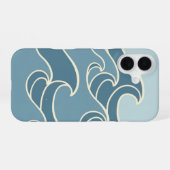 Vintage-Ozeanlinien iPhone 16 Hülle (Rückseite (Horizontal))